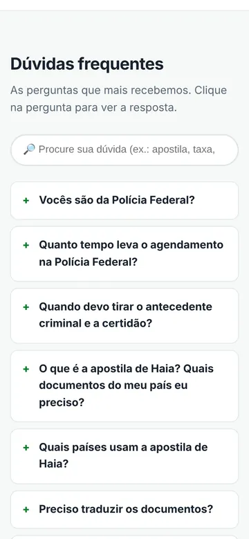 Dúvidas frequentes com busca